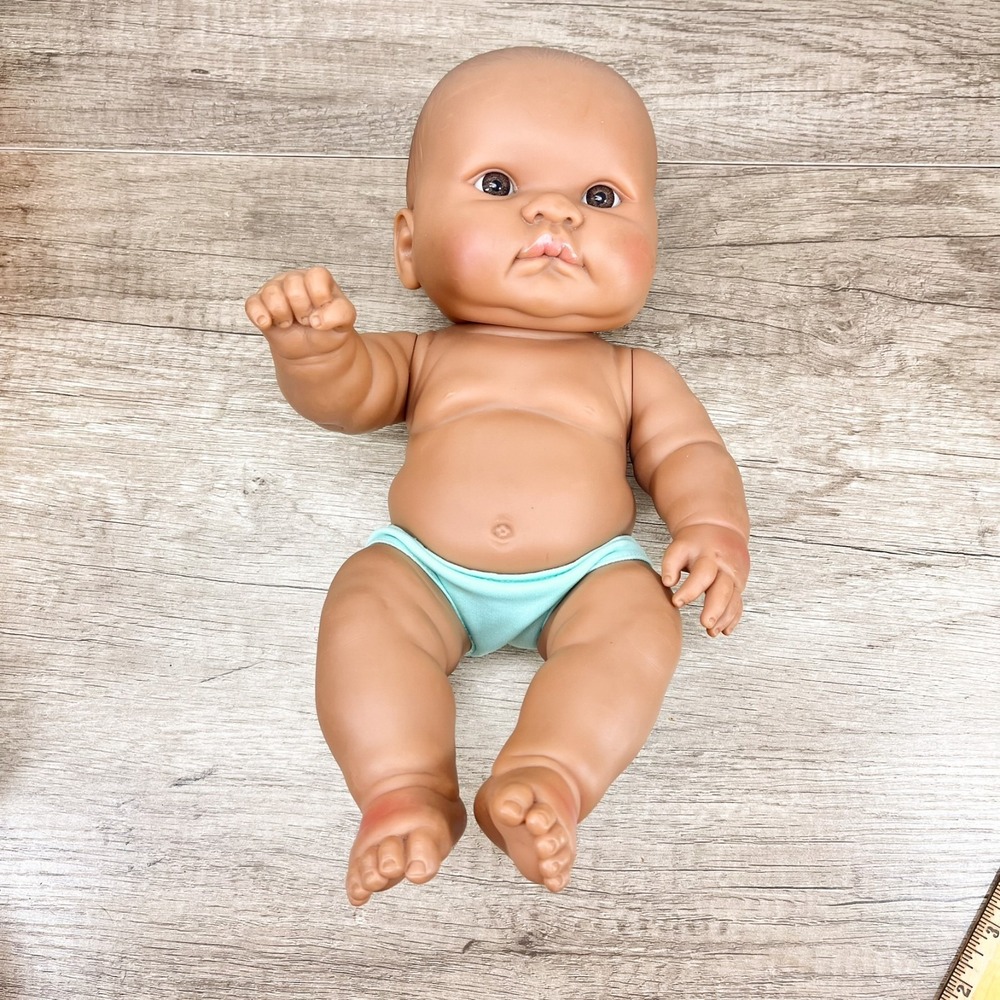 Berenguer Newborn Baby Doll Realistic African American Brown Eyes Vinyl 14"